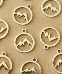 4 pc. Stainless Steel Mountain Charms, 14mm x 12mm, Laser Cut Charms, 201 Stainless Steel | MIS-473