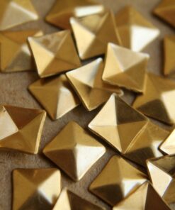 8 pc. Tiny Raw Brass Faceted Square Stampings : 7mm - made in USA | RB-183