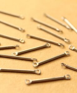 20 pc. Stainless Steel Bar Links with Two Holes: 20mm by 1mm - made in USA | FI-681