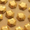 6 pc. Raw Brass Domed Faceted Geometric Hexagon: 11mm by 12mm - made in USA | RB-212