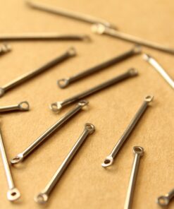 20 pc. Stainless Steel Bar Links with Two Holes: 25mm by 1mm - made in USA | FI-684
