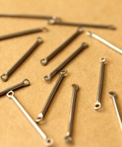 20 pc. Stainless Steel Bar Links with Two Holes: 25mm by 1mm - made in USA | FI-684