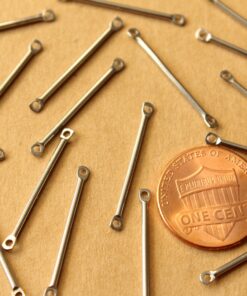 20 pc. Stainless Steel Bar Links with Two Holes: 25mm by 1mm - made in USA | FI-684