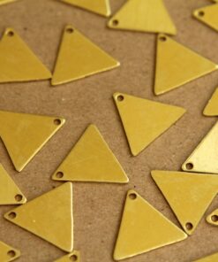 10 pc. Medium Raw Brass Triangles - Corner Hole: 17mm by 17mm - made in USA | RB-249