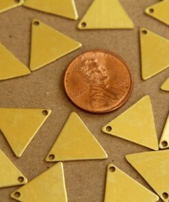 10 pc. Medium Raw Brass Triangles - Corner Hole: 17mm by 17mm - made in USA | RB-249