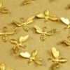 12 pc. Medium Raw Brass Flying Bees with Loop: 17mm by 13mm - made in USA | RB-368