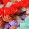 10 pc. Medium Glossy Crisp Petal Rose Beads 14mm by 8mm | RES-415