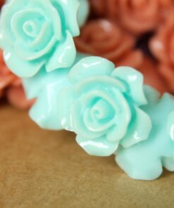 10 pc. Medium Glossy Crisp Petal Rose Beads 14mm by 8mm | RES-415