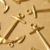 1 pc. Large Heavy Raw Brass Anchor Connectors: 44 by 34.5mm - made in USA | RB-545