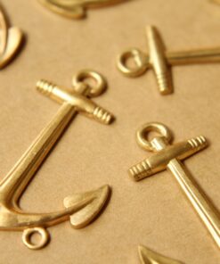1 pc. Large Heavy Raw Brass Anchor Connectors: 44 by 34.5mm - made in USA | RB-545