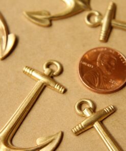 1 pc. Large Heavy Raw Brass Anchor Connectors: 44 by 34.5mm - made in USA | RB-545