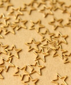 6 pc. Small Raw Brass Star Cutouts: 9mm by 9mm - made in USA | RB-601