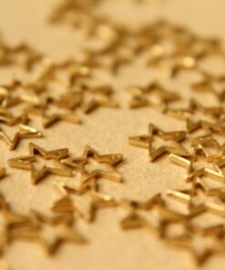 6 pc. Small Raw Brass Star Cutouts: 9mm by 9mm - made in USA | RB-601