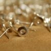 100 pc. Bright Silver plated earring posts, 6mm pad | FI-211