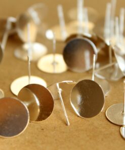 30 pc. Bright Silver-Plated Earring Posts, 12mm pad | FI-215