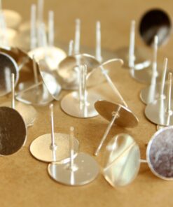 30 pc. Bright Silver-Plated Earring Posts, 12mm pad | FI-215