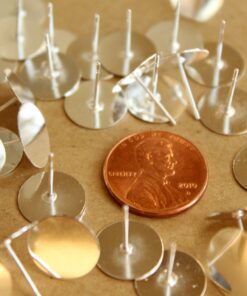 30 pc. Bright Silver-Plated Earring Posts, 12mm pad | FI-215