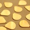 4 pc. Raw Brass Teardrop Charms: 15mm by 18mm - made in USA | RB-666