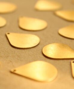 4 pc. Raw Brass Teardrop Charms: 15mm by 18mm - made in USA | RB-666