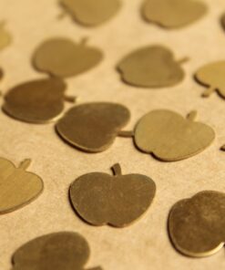 6 pc. Raw Brass Apple Blank Stampings: 16mm by 15.5mm - made in USA | RB-835