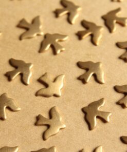 24 pc. Tiny Raw Brass Doves: 11mm by 9mm - made in USA | RB-825