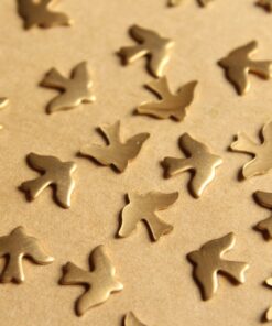 24 pc. Tiny Raw Brass Doves: 11mm by 9mm - made in USA | RB-825