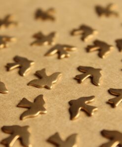 24 pc. Tiny Raw Brass Doves: 11mm by 9mm - made in USA | RB-825