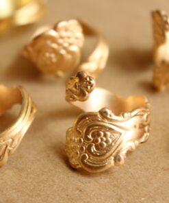1 pc. Raw Brass Adjustable Spoon Rings - made in USA | RB-884