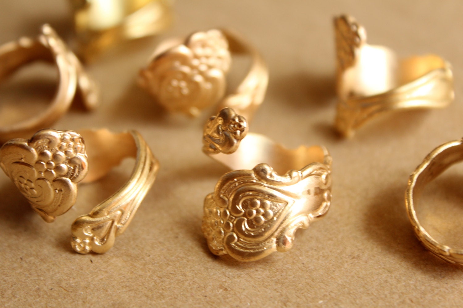 1 pc. Raw Brass Adjustable Spoon Rings - made in USA | RB-884
