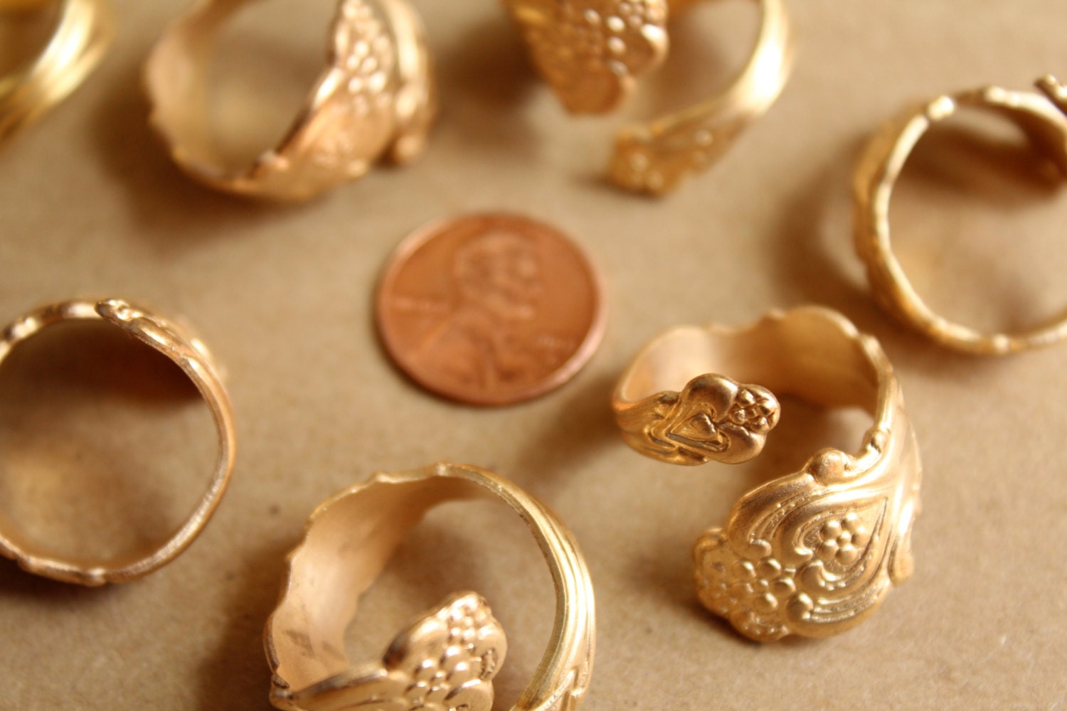 1 pc. Raw Brass Adjustable Spoon Rings - made in USA | RB-884