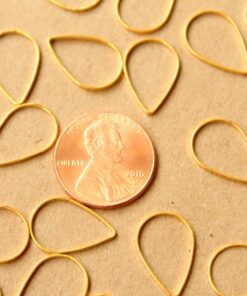 50 pc. Gold Plated Teardrop Links: 16mm by 11mm | FI-295