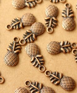 15 pc. Antique Copper Pineapple Charms, 19.5mm x 9mm | MIS-086