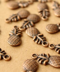 15 pc. Antique Copper Pineapple Charms, 19.5mm x 9mm | MIS-086