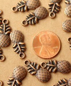 15 pc. Antique Copper Pineapple Charms, 19.5mm x 9mm | MIS-086