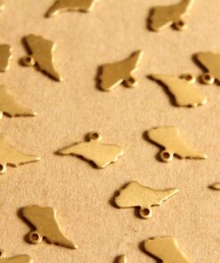 8 pc. Raw Brass North Carolina State Charms / Blanks: 13mm by 8mm - made in USA | RB-995