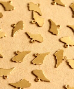 8 pc. Raw Brass North Carolina State Charms / Blanks: 13mm by 8mm - made in USA | RB-995