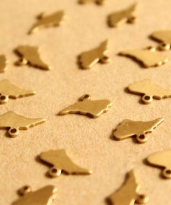 8 pc. Raw Brass North Carolina State Charms / Blanks: 13mm by 8mm - made in USA | RB-995