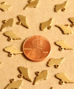 8 pc. Raw Brass North Carolina State Charms / Blanks: 13mm by 8mm - made in USA | RB-995