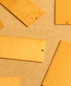 4 pc. Raw Brass Rectangle Charms: 21mm by 43mm - made in USA | RB-1022