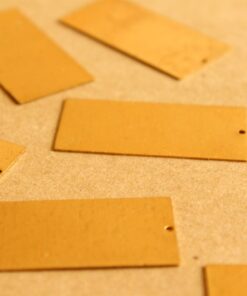 4 pc. Raw Brass Rectangle Charms: 21mm by 43mm - made in USA | RB-1022