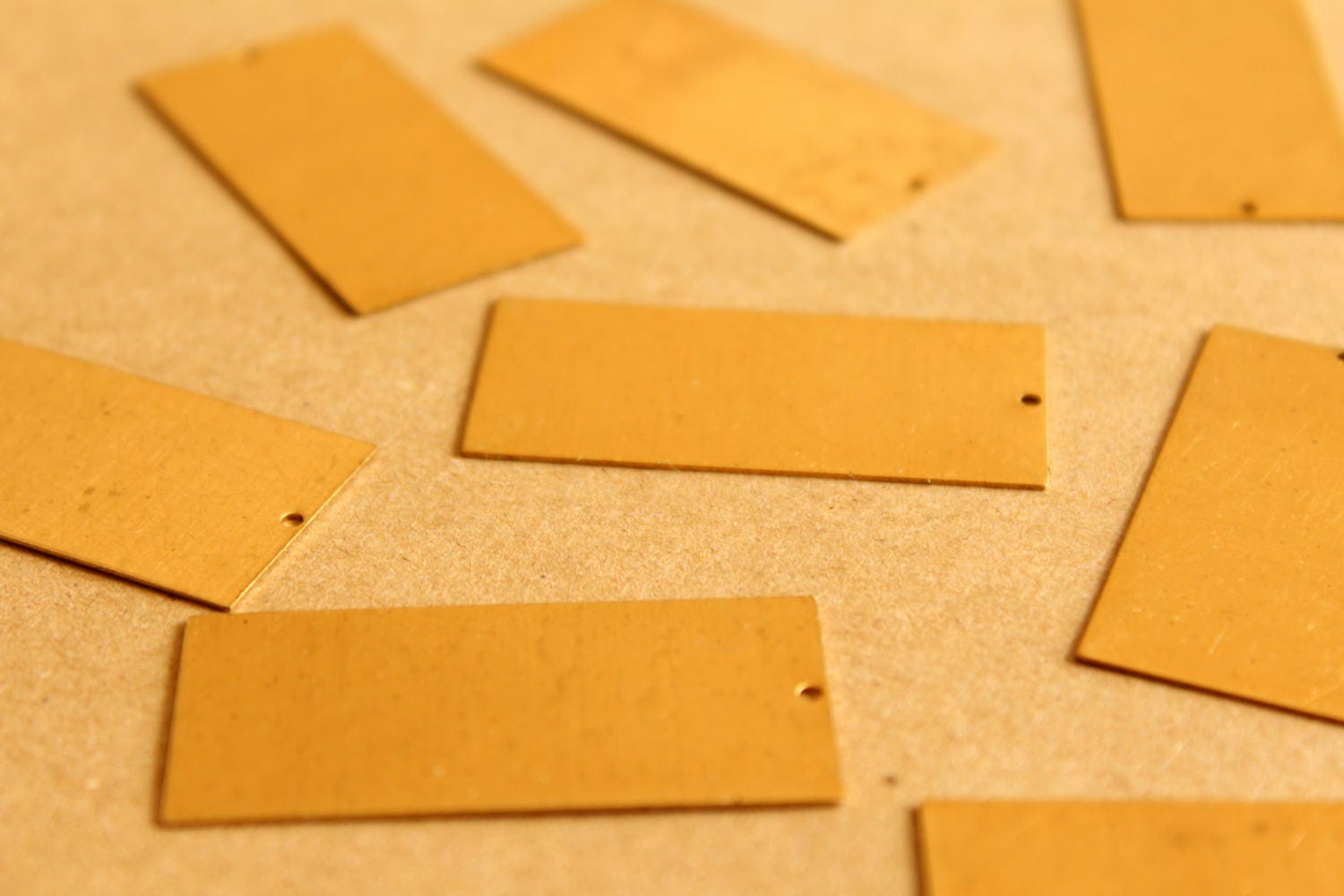 4 pc. Raw Brass Rectangle Charms: 21mm by 43mm - made in USA | RB-1022