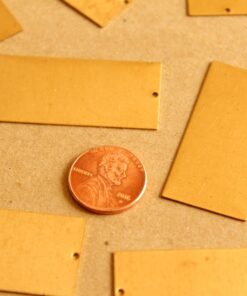 4 pc. Raw Brass Rectangle Charms: 21mm by 43mm - made in USA | RB-1022