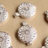 1 pc. Silver Starburst Locket 44mm x 33mm | LOC-058