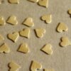 12 pc. Raw Brass Frosted Hearts: 8mm by 8mm - made in USA | RB-1053