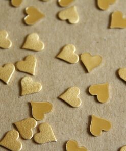 12 pc. Raw Brass Frosted Hearts: 8mm by 8mm - made in USA | RB-1053