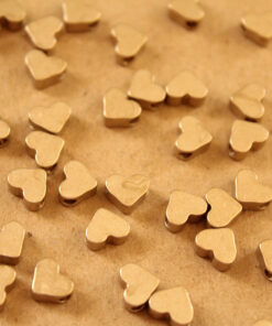 12 pc. Raw Brass Heart Beads, 7mm by 5mm | FI-410