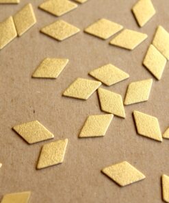 12 pc. Raw Brass Frosted Diamonds: 8mm by 12mm - made in USA | RB-1083