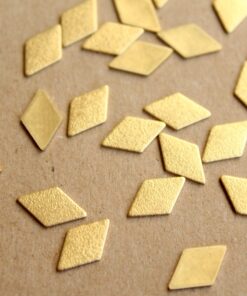 12 pc. Raw Brass Frosted Diamonds: 8mm by 12mm - made in USA | RB-1083