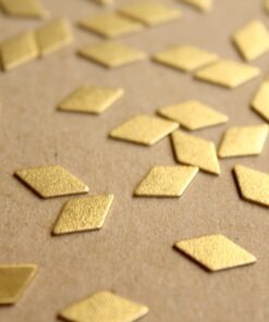 12 pc. Raw Brass Frosted Diamonds: 8mm by 12mm - made in USA | RB-1083