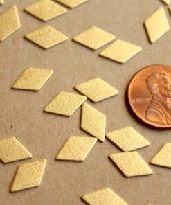 12 pc. Raw Brass Frosted Diamonds: 8mm by 12mm - made in USA | RB-1083